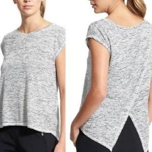 Athleta Tops 1221 Athleta Short Sleeved
Striped Tee W Split Back Design Size XS